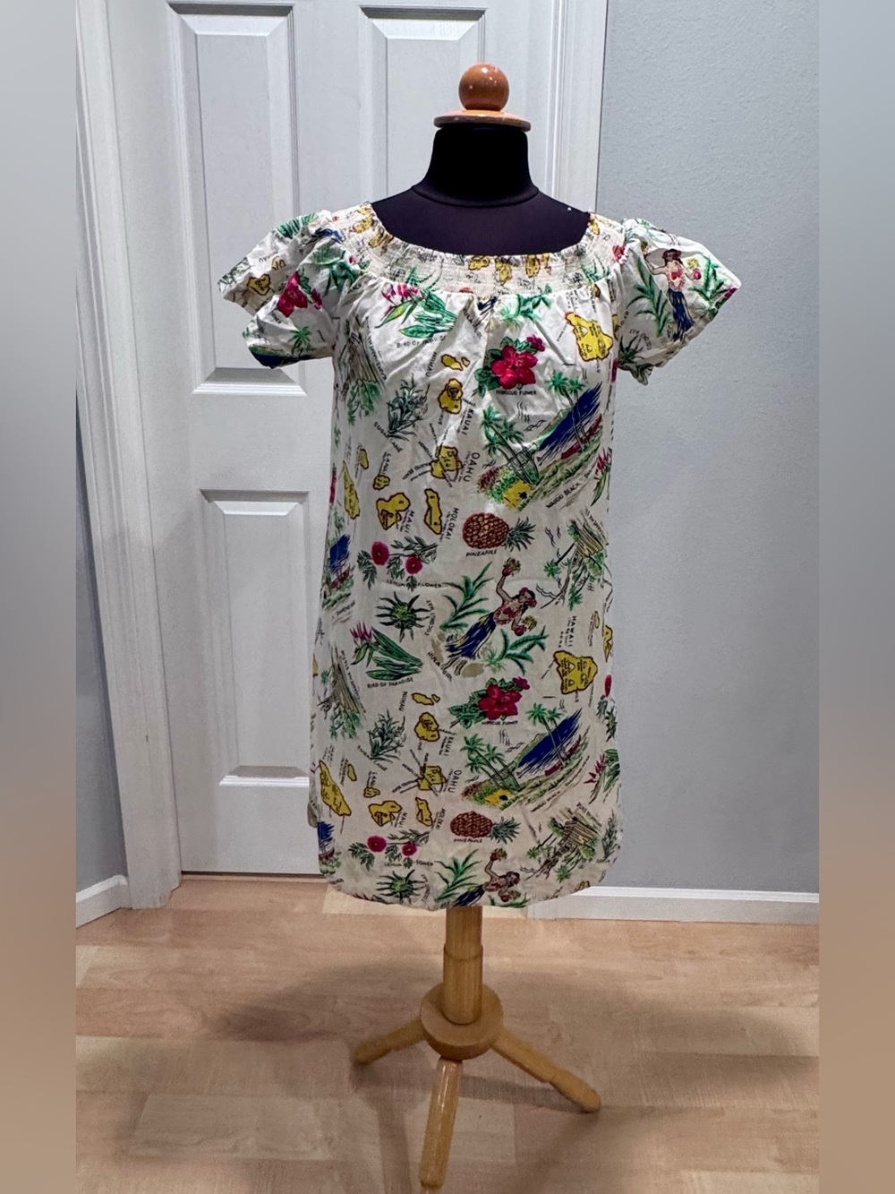 J. Crew smocked summer dress, tropical print